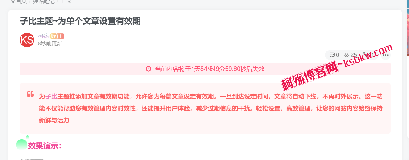 图片[2]-子比主题~为单个文章设置有效期-柯殇博客网
