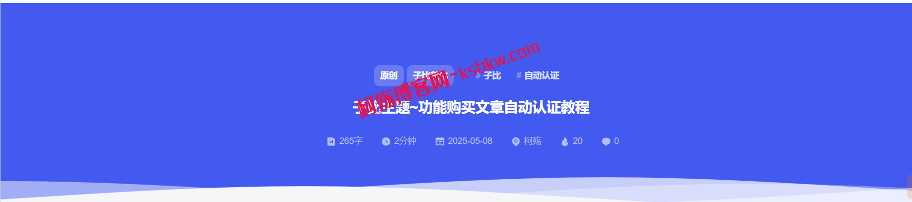 子比主题DIV-文章页面顶部添加文章信息v3.0插件版-柯殇博客网